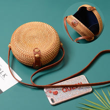 Load image into Gallery viewer, White Round Straw Women Bag