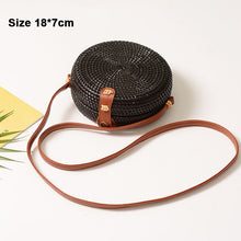 Load image into Gallery viewer, White Round Straw Women Bag