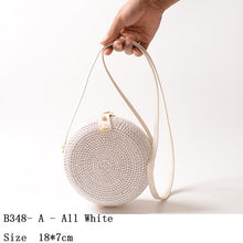 Load image into Gallery viewer, White Round Straw Women Bag