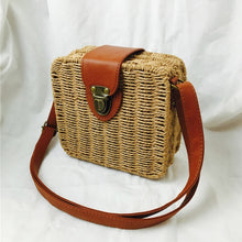 Load image into Gallery viewer, White Round Straw Women Bag
